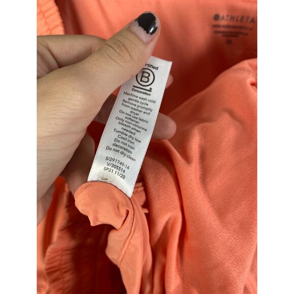 ATHLETA Mesh Racer Run Short 4" Women SZ 3X Coral Lined Drawstring Elastic Waist - Picture 8 of 8